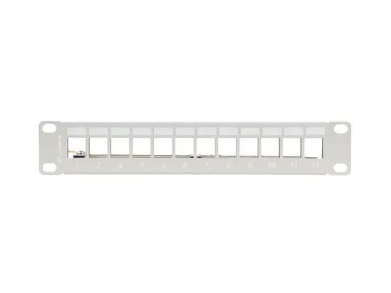 Пач панел Lanberg patch panel blank 12 port 1U 10' ftp for keystone modules grey v2