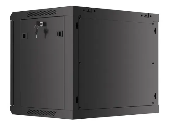 Комуникационен шкаф Lanberg rack cabinet 19' wall-mount 9U600x450 for self-assembly with metal door  black (flat pack)