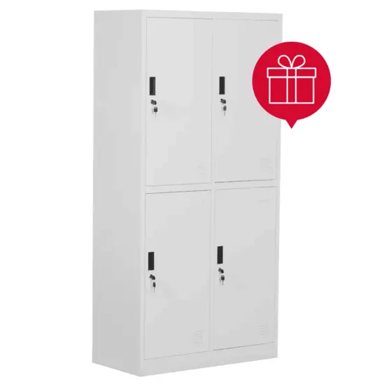 Метален гардероб BTL L с 4 отделения 185х90х45 см с пиктограма за подарък
