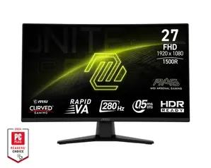 Монитор MSI MAG 274CXF, 27", 0.5ms, 280Hz, Rapid VA, 1920x1080 (FHD), 16:9, CURVE 1500R, FreeSync Premium, 92.2% DCI-P3, AG, HDR Ready, 300 nits, 4000:1, DCR 100M:1, DP(1.2a), 2xHDMI 2.0b, Tilt, VESA, Black, 3.4kg