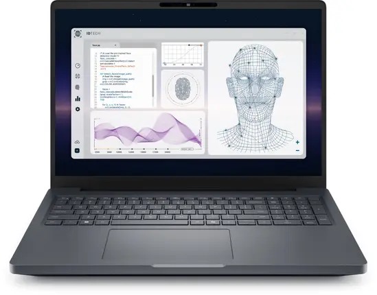 Лаптоп Dell Pro Max 16 Plus MB16250, Intel Ultra 7 265HX (13TOPS NPU, 20 cores, up to 5.30 GHz), 16.0" FHD+(1920x1200) VRR 120Hz, 500nits, 32GB: 2x16GB 6400 MTs DDR5, 1TB SSD, NVIDIA RTX PRO 3000 12GB GDDR7, 8MP HDR + IR Cam, and Mic, Wi-Fi 7, FPR, Backli