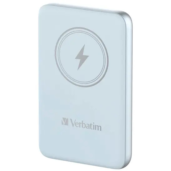Външна батерия Verbatim MCP-10BE Power Pack 10000 mAh with UBS-C PD 20W  Magnetic Wireless Charging 15W Blue
