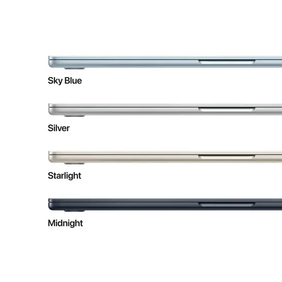 Лаптоп Apple MacBook Air 15.3: Apple M5 chip with 10-core CPU and 10-core GPU, 24GB, 1TB SSD - Midnight