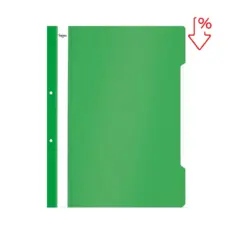 Папка PVC с перфорация зелена с пиктограма
