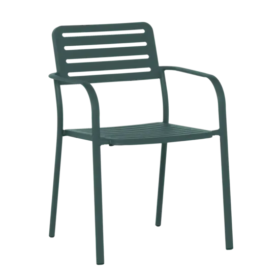 Градински стол ЛАЗУР- метална конструкция в тъмнозелен цвят