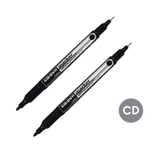 Перманентен маркер Office Point двувърх черен