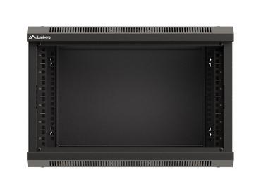 Комуникационен шкаф Lanberg rack cabinet 19' wall-mount 6U/540x350 (flat pack) with glass door black