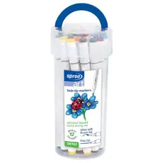 Флумастери Spree Art Soft Brush двувърхи 12 цвята цилиндър