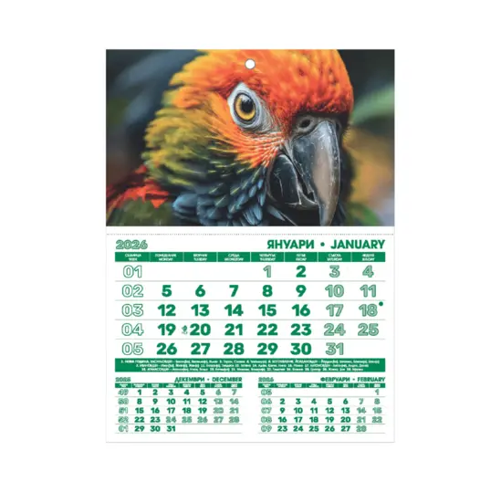 Работен календар РКМ - зелен