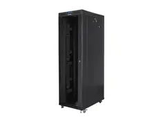 Комуникационен шкаф Lanberg rack cabinet 19' free-standing 42U800x1200 (flat pack) with glass door lcd black v2