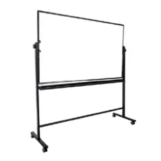 Бяла магнитна дъска 90х150 см мобилна - снимана отляво, сглобена