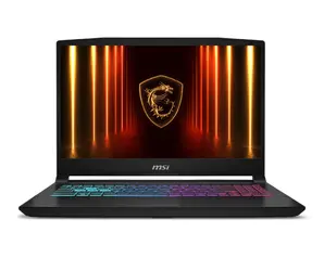 Лаптоп MSI Katana 15 HX B14WEK, i7-14650HX (16C24T 8P+8E up to 5.2 GHz), NVIDIA GeForce RTX 5050 8GB GDDR7 440 AI TOPS, 15.6" QHD (2560x1440) 165Hz, IPS-Level, 16GB DDR5 2x8 5600MHz, 1TB SSD Gen4x4, Intel WiFi 6E, BT5.3, 4 Zone RGB Kbd, NO OS, 2.4kg