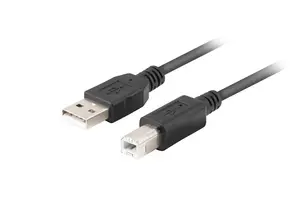 Кабел Lanberg Cable USB-A(M)-USB-B(M) 2.0 Ferrite 1.8m Box Black
