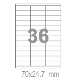Самозалепващи етикети  Fleks Ko A4 70x24.7 36 бр
