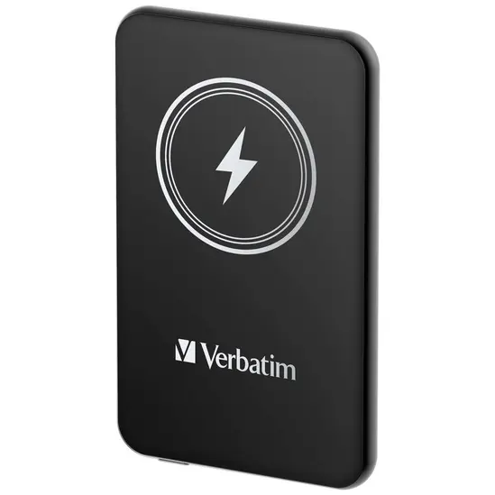 Външна батерия Verbatim MCP-5BK Power Pack 5000 mAh with UBS-C® PD 20W  Magnetic Wireless Charging 15W Black