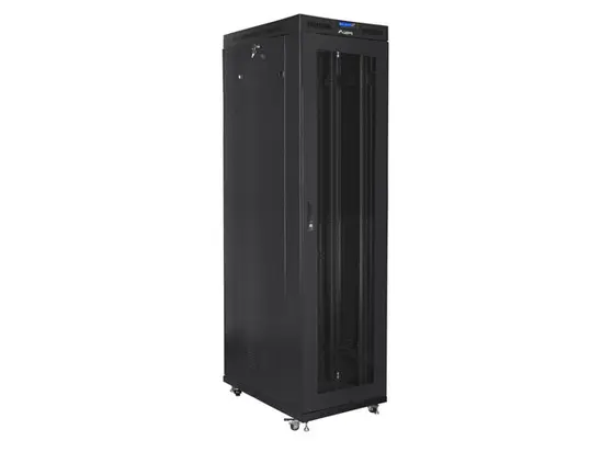 Комуникационен шкаф Lanberg rack cabinet 19' free-standing 47U800x1000 (flat pack) with mesh door lcd black v2