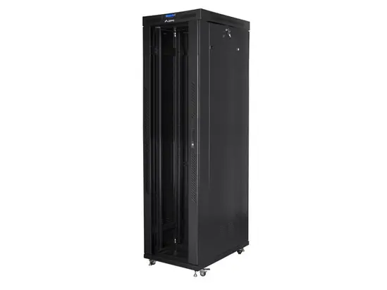 Комуникационен шкаф Lanberg rack cabinet 19' free-standing 47U800x1000 (flat pack) with glass door lcd black v2