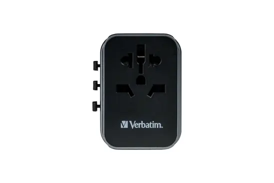 Адаптер Verbatim UTA-03 Universal Travel Adapter with 1 x USB-C PD 30W & QC 3.0  2 x USB-C  2 x USB-A