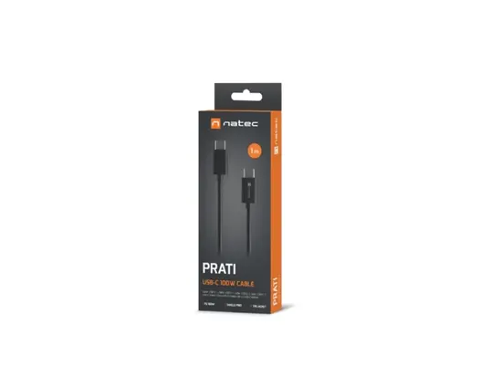 Кабел Natec USB-C(M) - USB-C (M) 2.0 cable 1m pd 100w Black