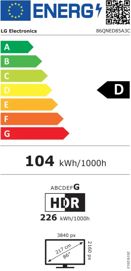Телевизор LG 86QNED85A3C, 86" 4K QNED HDR Smart TV, 3840x2160, 120Hz Native (VRR 144Hz), DVB-T2/C/S2, ?8 AI, HDR 10 PRO, webOS 25 ThinQ, 4K Upscaling, WiFi 6, Dolby Vision, FreeSync, Google Cast, Bluetooth 5.3, AirPlay 2, LAN, CI, HDMI, SPDIF, 2 pole Stan