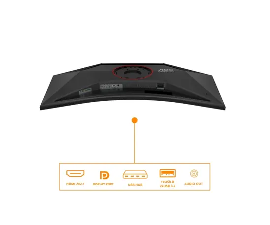 Монитор AOC CU34G4Z, 34" Curved 1500R, VA, WLED, 3440x1440@240Hz, 1ms GtG, 0.3ms MPRT, 450cd m/2, 2500:1, 80M:1 DCR, Adaptive Sync, FlickerFree, Low Blue Light, Tilt, Height Adjust, Pivot, Swivel, 2xHDMI, DP, USB hub