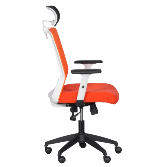 Директорски стол АНУШ-сниман отстрани, в два цвят, черен с оранжево