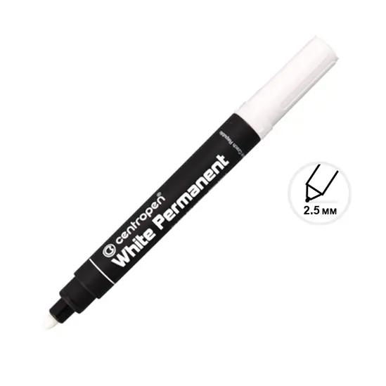 Перманентен маркер Centropen 8586 бял
