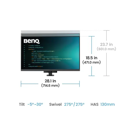 Монитор BenQ RD320UA 32" IPS, 3:2, 3840x2160, 95% P3 wide color, HDR 400, 1.07 billions color, HDMI2.0, DP1.4 x1, USB-C 90W x1, built-in speakers 2Wx2, Ergo Stand