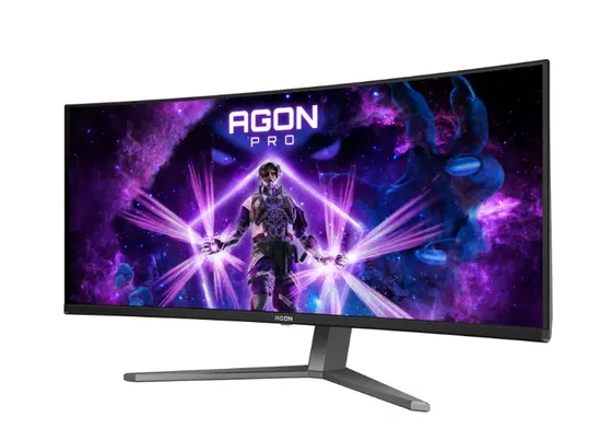 Монитор AOC AG346UCD, 34" Curved 1800R QD-OLED, 3440x1440@175Hz, 0.03msGtG, 1000 cd/m2, 1.5M:1, 80M:1DCR, Adaptive Sync, FlickerFree, Low Blue Light, 8Wx2, Tilt, Height Adjust, Swivel, 2xHDMI, DP, USB hub