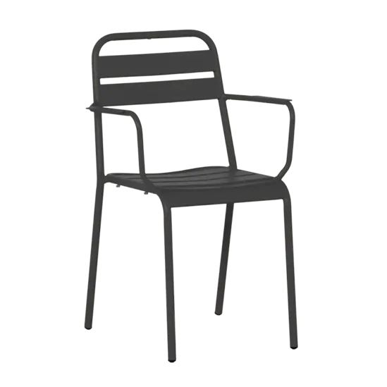 Градински стол ЛУНОРА- черен цвят