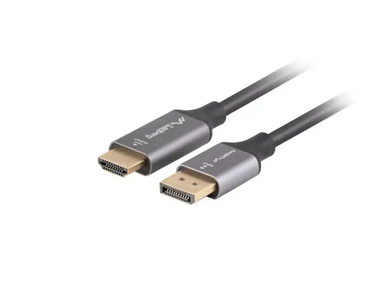 Кабел Lanberg display port (M)  - HDMI(M) cable 1.8m, black