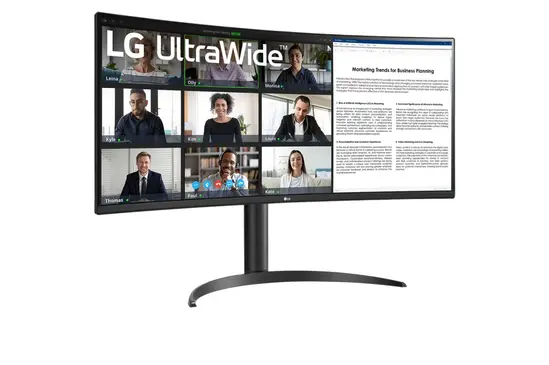 Монитор LG 34WR55QK-B 34' UltraWide AG , Curved 21:9 VA Panel, 5ms, 3000:1, 300 cdm2, WQHD 3440x1440, HDR10, sRGB 99% , USB type-C 65W , 100Hz, HDMI, DisplayPort, PBP, Height Adjustable, Tilt, Reader Mode, Headphone Out, Black