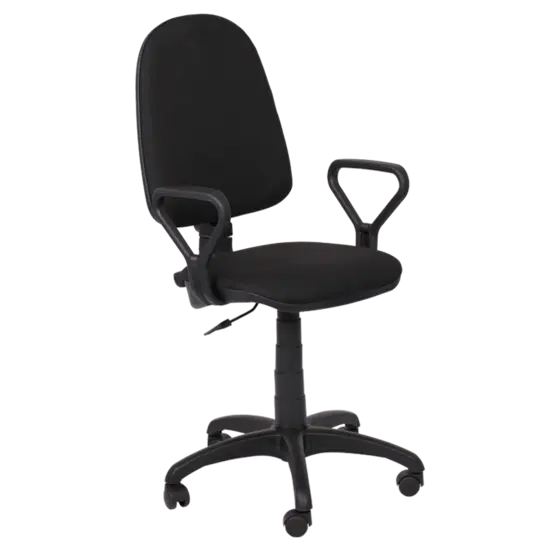 Работен стол ПРЕСТИЖ- черна дамаска, черна база