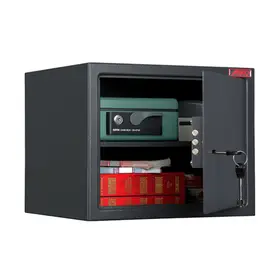 Отворен Метален сейф PMT 280, напълнен с документи 