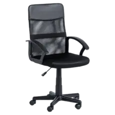 Работен стол АРИА- снимка отстрани, черна еко кожа