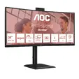 Монитор AOC CU34E4CW, 34" Curved 1500R, VA, WLED, 3440x1440@120Hz, 4ms GtG, 1ms MPRT, 350cd m/2, 3500:1, 50M:1 DCR, Adaptive Sync, FlickerFree, Anti-Blue Light, 5Wx2, Webcam 5MP, Tilt, Height Adjust, Swivel, 2xHDMI, DP, USB hub, KVM, RJ45