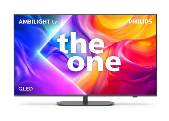 Телевизор Philips 55PUS901012, 55' The One 4K Ultra HD QLED, 3840x2160p, DVB-TT2T2-HDCSS2, 144Hz, Ambilight 3, P5 Perfect Picture, 90% DCI, HDR+, Titan OS, Dolby Atmos, Dolby Digital, VRR, 4*HDMI, 2*USB, 802.11ac, 40W RMS, Black