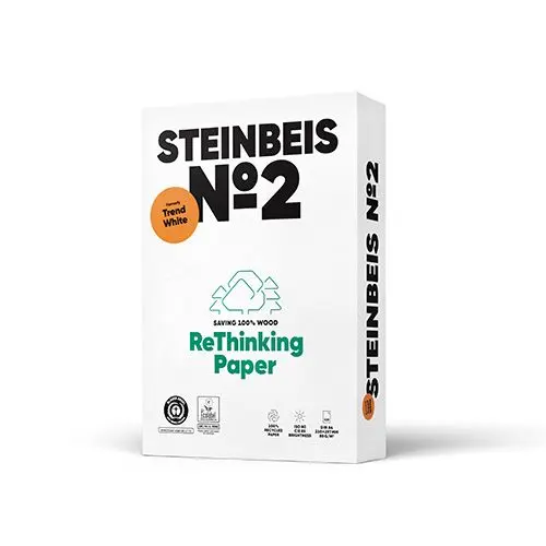 Пакет Рециклирана хартия Steinbeis №2 Trend White A4 80гр- изглед под ъгъл