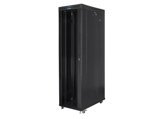 Комуникационен шкаф Lanberg rack cabinet 19' free-standing 47U800x1200 (flat pack) with glass door lcd black v2