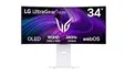 Монитор LG 34GX90SA-W, 34', OLED UltraGear 21:9 Curved Smart, IPS 0.03 ms, WQHD (3440x1440), 240Hz, HDR 10, 1500000:1, 250 cdm2, DCI-P3 98.5%, USB 3.0, VRR, Free-sync, G-Sync, USB-C, PD 65W, HDMI, DP, PBP, Speakers, LG Switch, Height, Swivel, Tilt, White