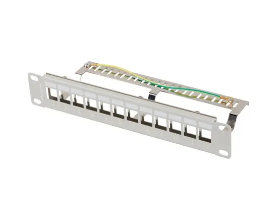 Пач панел Lanberg patch panel blank 12 port 1U 10' ftp for keystone modules grey v2