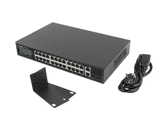 Комутатор Lanberg switch 24x 100mb poe+2x combo rack 19' gigabit ethernet 360w v2