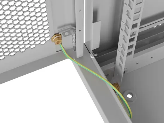 Комуникационен шкаф Lanberg rack cabinet 19' wall-mount 4U600x450 with perforated door grey (flat pack)