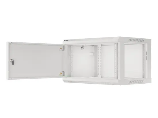 Комуникационен шкаф Lanberg rack cabinet 19' wall-mount 6U600x450 for self-assembly with metal door grey (flat pack)