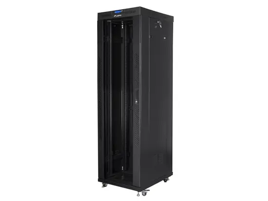 Комуникационен шкаф Lanberg rack cabinet 19' free-standing 42U600x800 (flat pack) with glass door lcd black v2