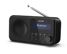 Радио Sharp Radios DR-P420(BK), PORTABLE DIGITAL RADIO, Bluetooth 5.0, 20 DAB+DABFM, Auto timedate, LCD Display, Dual alarm,Micro USB x1 (power supply),3.5mm Headphone jack  line-out, Black