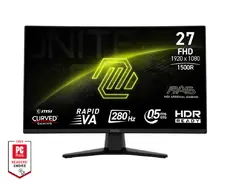 Монитор MSI MAG 274CXF, 27", 0.5ms, 280Hz, Rapid VA, 1920x1080 (FHD), 16:9, CURVE 1500R, FreeSync Premium, 92.2% DCI-P3, AG, HDR Ready, 300 nits, 4000:1, DCR 100M:1, DP(1.2a), 2xHDMI 2.0b, Tilt, VESA, Black, 3.4kg