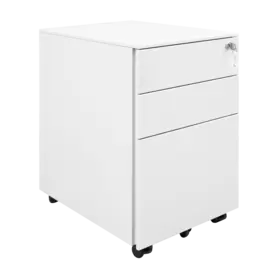 Метален контейнер ZH BTL с 3 чекмеджета - сниман отпред, затворени врати, сив