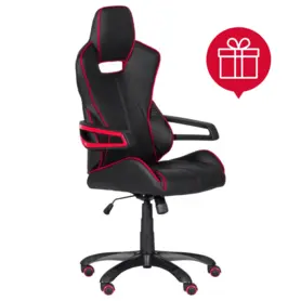 Геймърски стол ГРОЗДАН еко кожа, ергономичен, с пиктограма за подарък