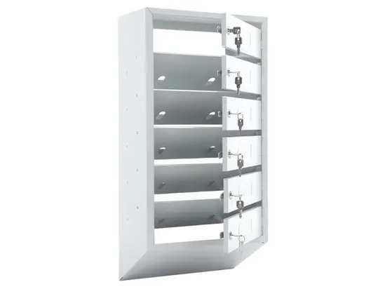 Пощенска кутия PMT PB 6C KL- сива, със 6 отворени клетки